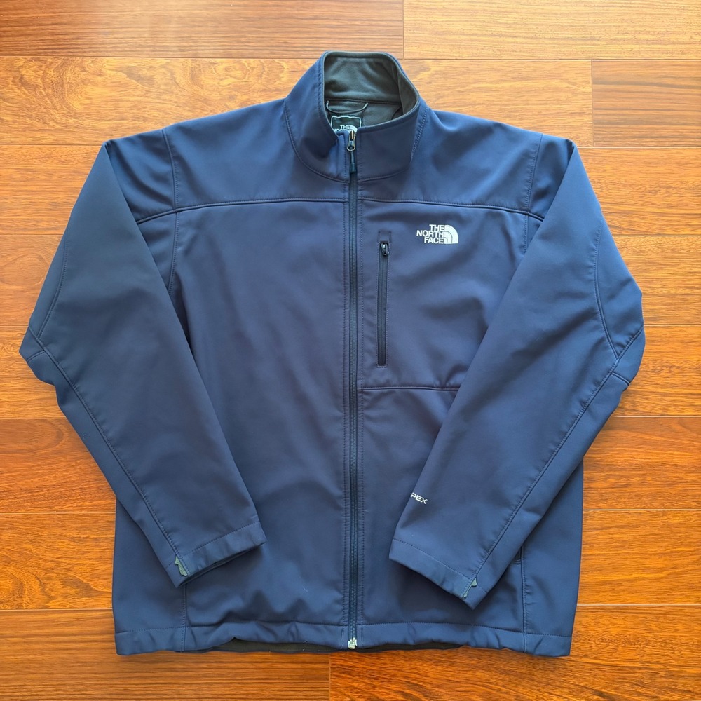 The North Face Mens Apex Bionic Softshell Jacket XL Navy Blue Windproof Fleece